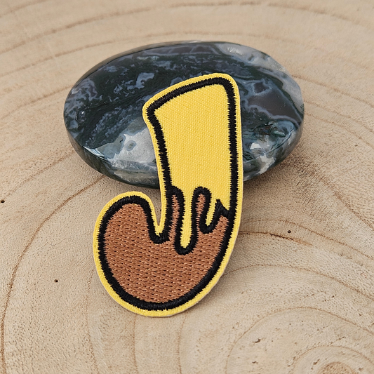 Strijk embleem - Iron on Patch - Bij alfabet letter J