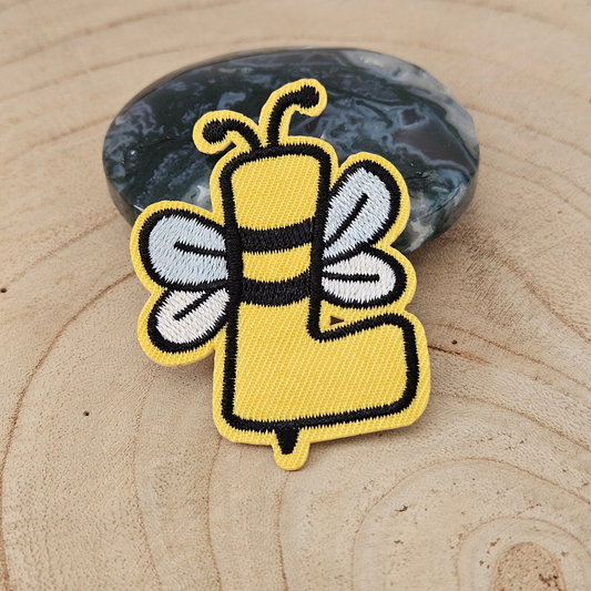 Strijk embleem - Iron on Patch - Bij alfabet letter L