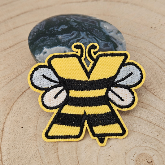 Strijk embleem - Iron on Patch - Bij alfabet letter X