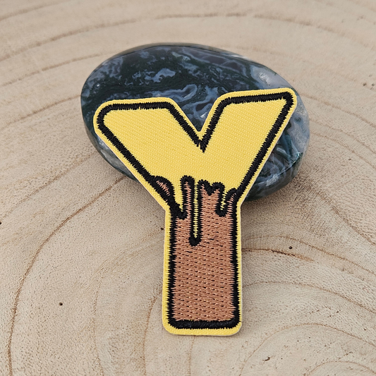 Strijk embleem - Iron on Patch - Bij alfabet letter Y