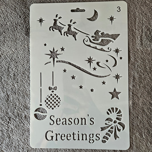 Hobby stencil Kerst - Season's greetings Arrenslee 