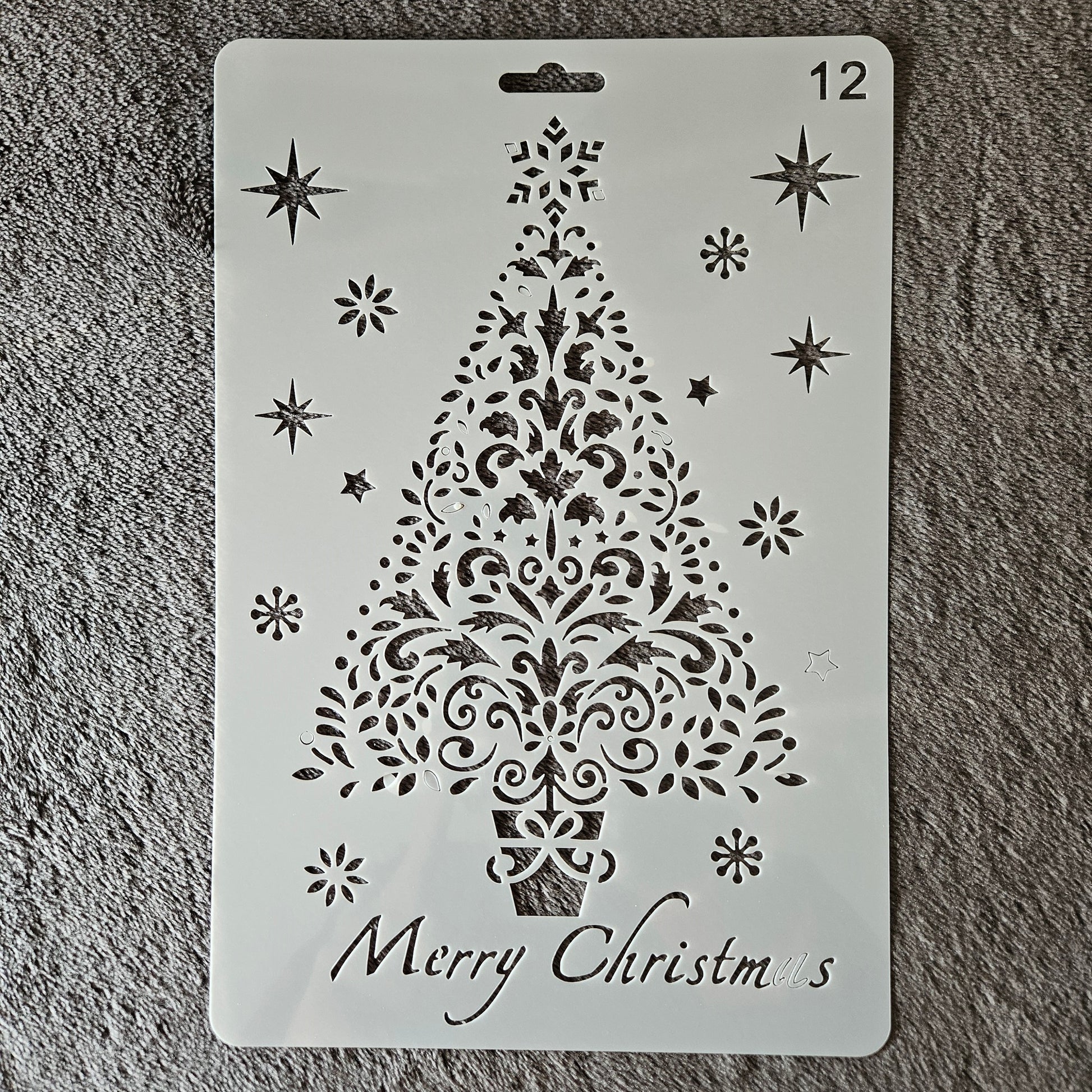 Hobby stencil Kerst - Kerstboom Merry Christmas