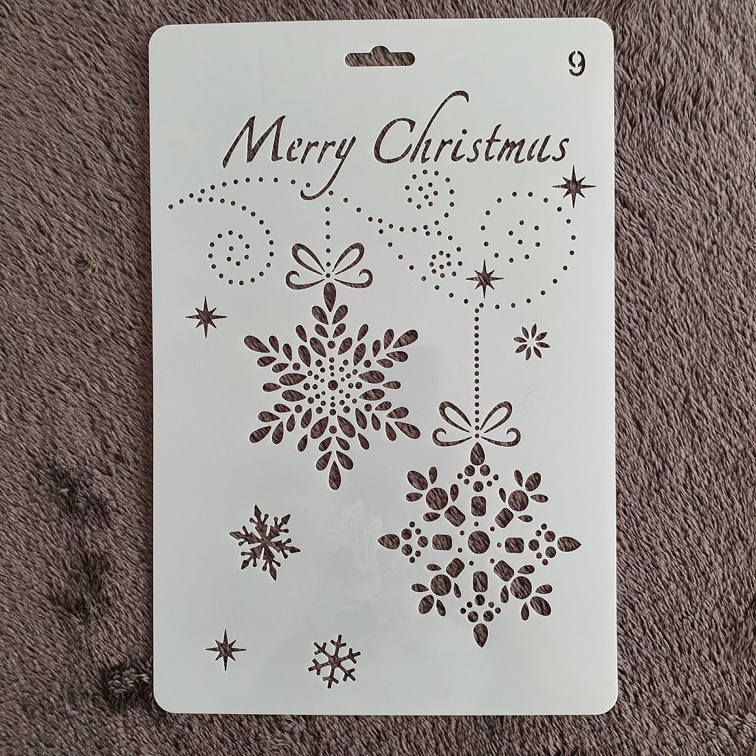 Hobby stencil Kerst - Merry Christmas sneeuwvlokken 