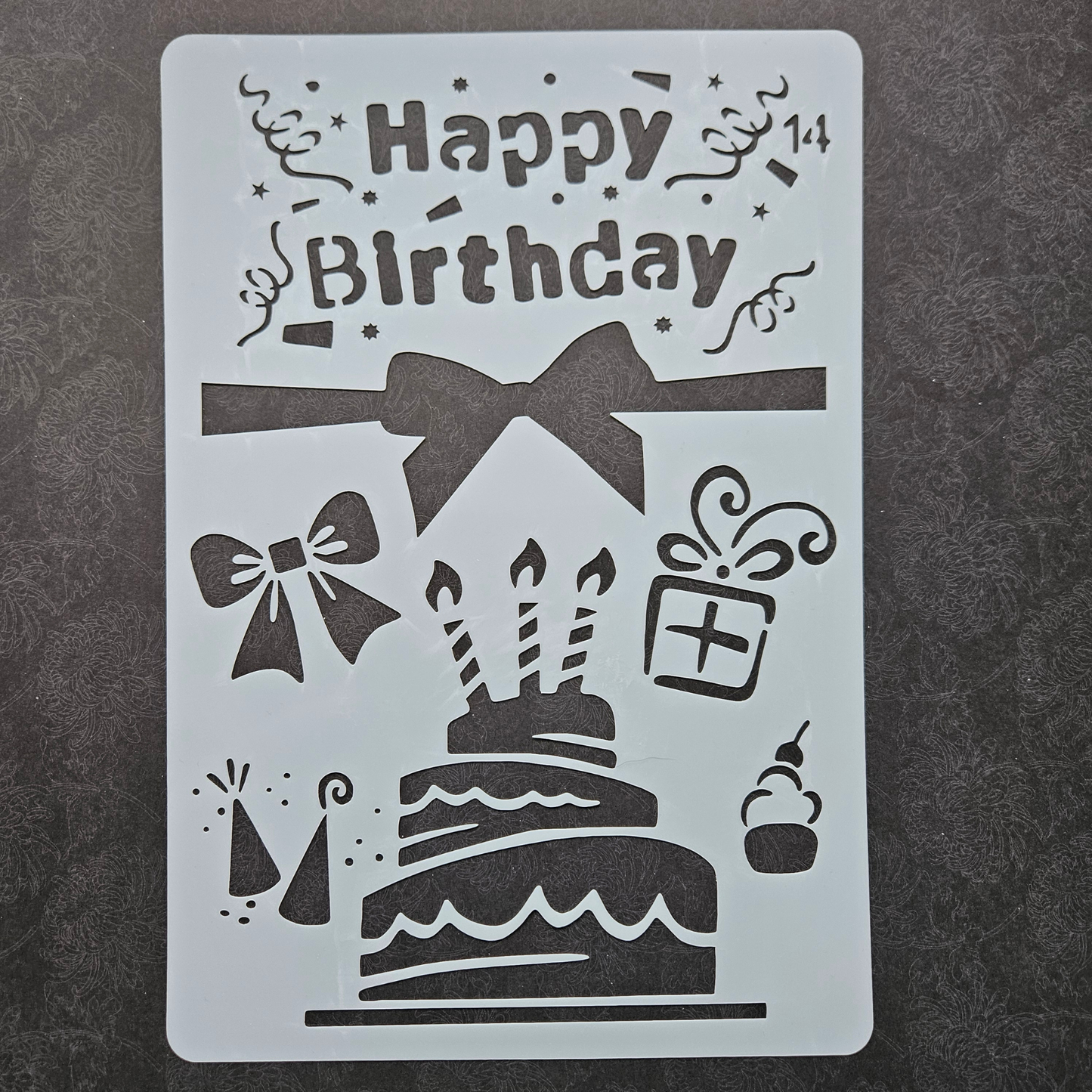 Hobby stencil -  Verjaardag taart - A5+