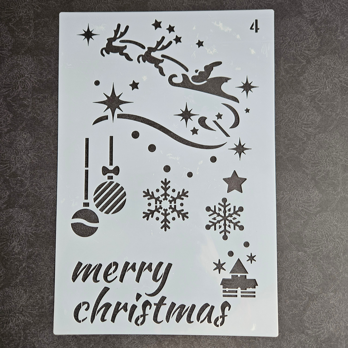 Hobby stencil Kerst - Merry Christmas, Arrenslee - A5+