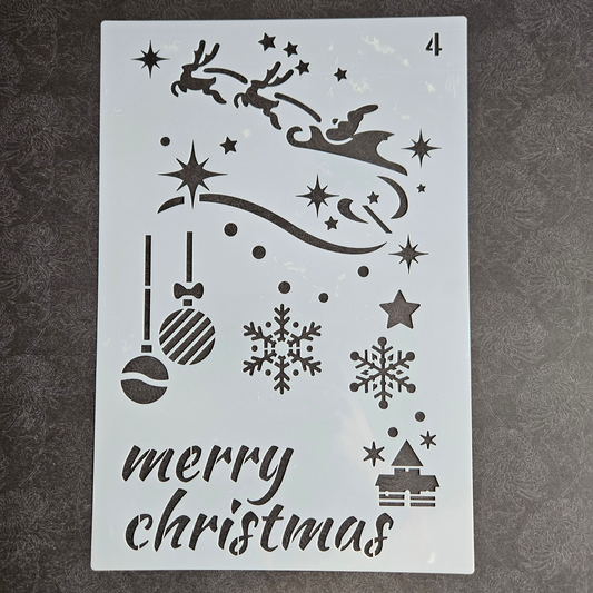 Hobby stencil Kerst - Merry Christmas, Arrenslee - A5+