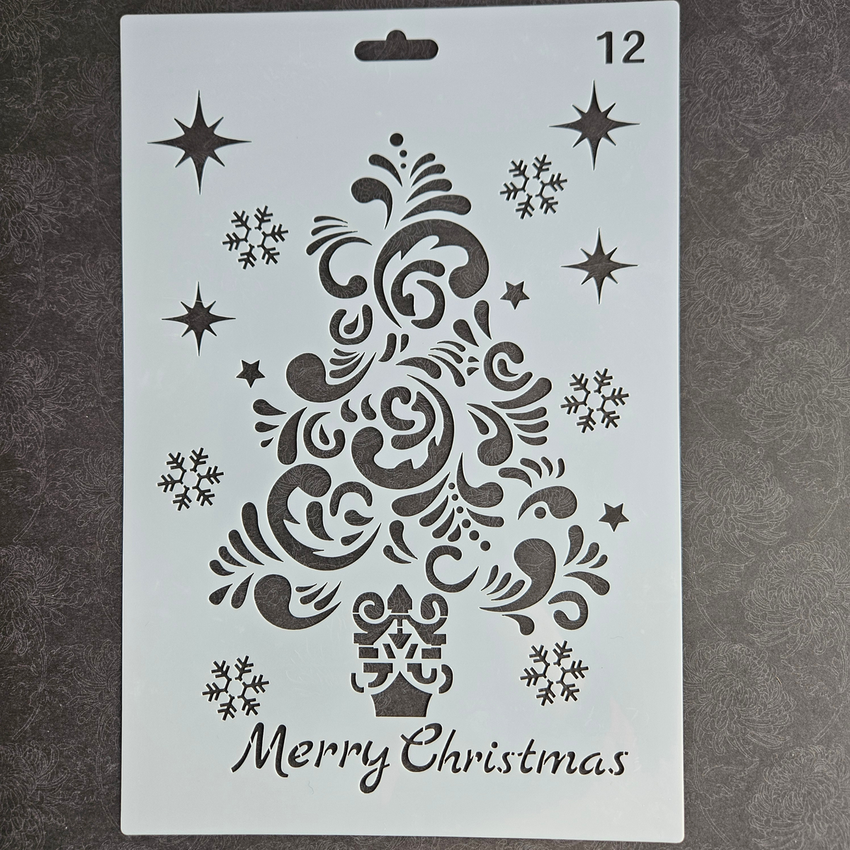 Hobby stencil Kerst - Merry christmas, kerstboom - A5+