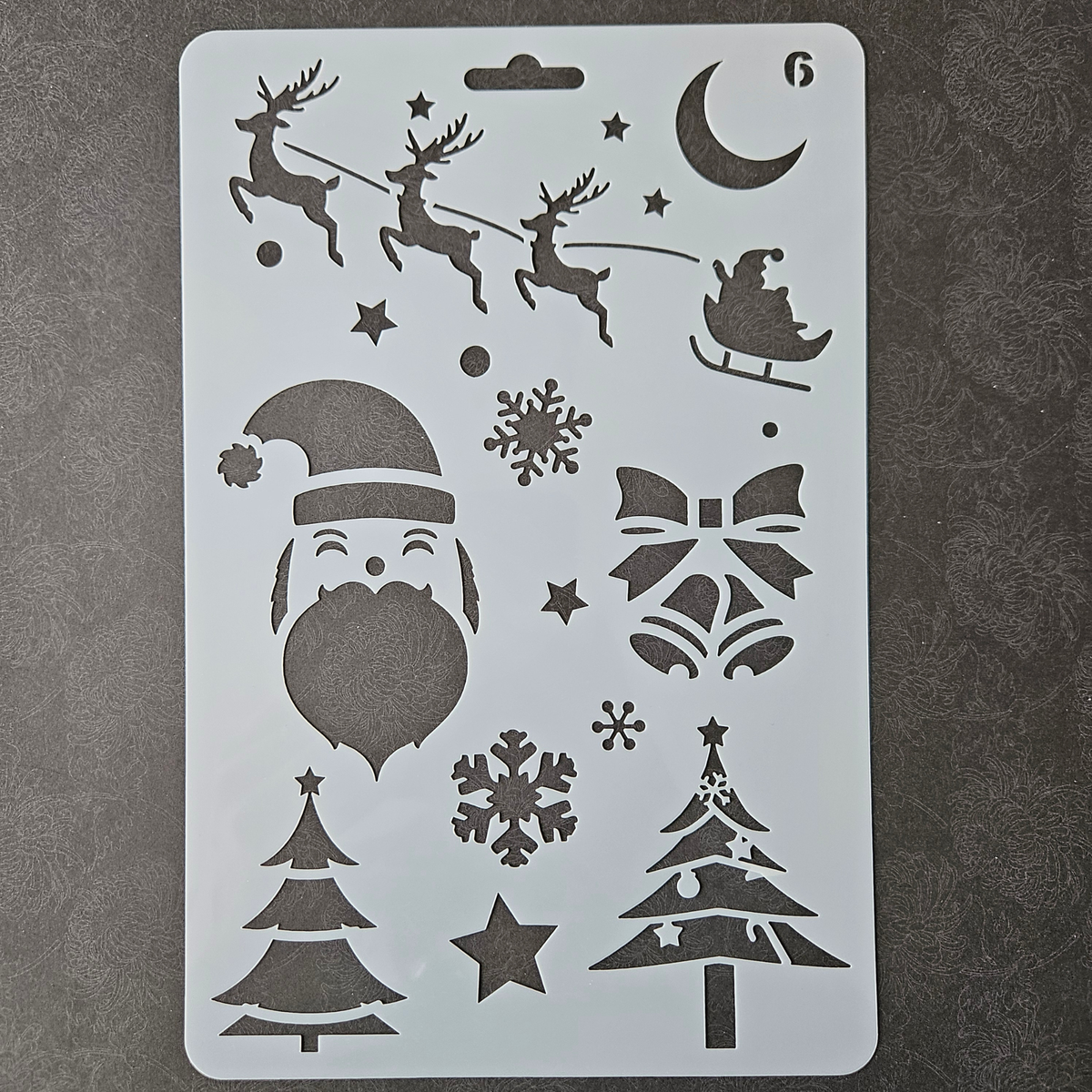 Hobby stencil - Kerst figuurtjes Kerstman, slee, rendieren - A5+