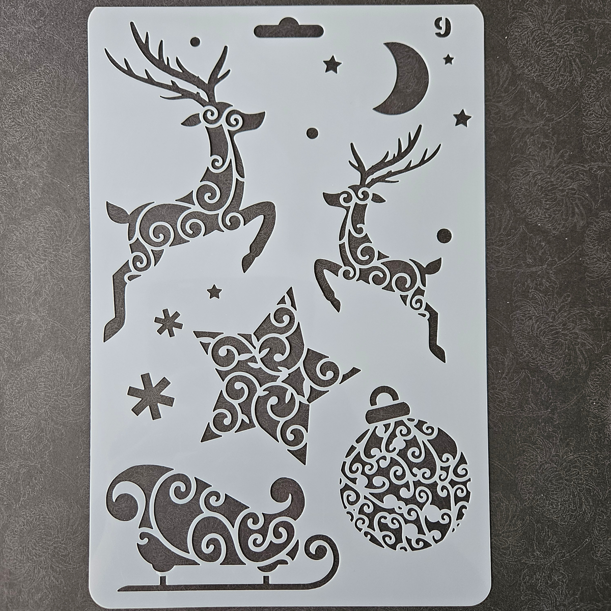 Hobby stencil - Sier kerst figuurtjes - A5+
