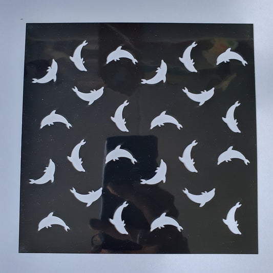 Stencil Dolfijnen - 15x15 cm