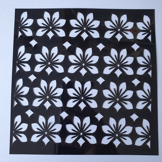 Hobby stencil lotus bloemen - 15x15 cm