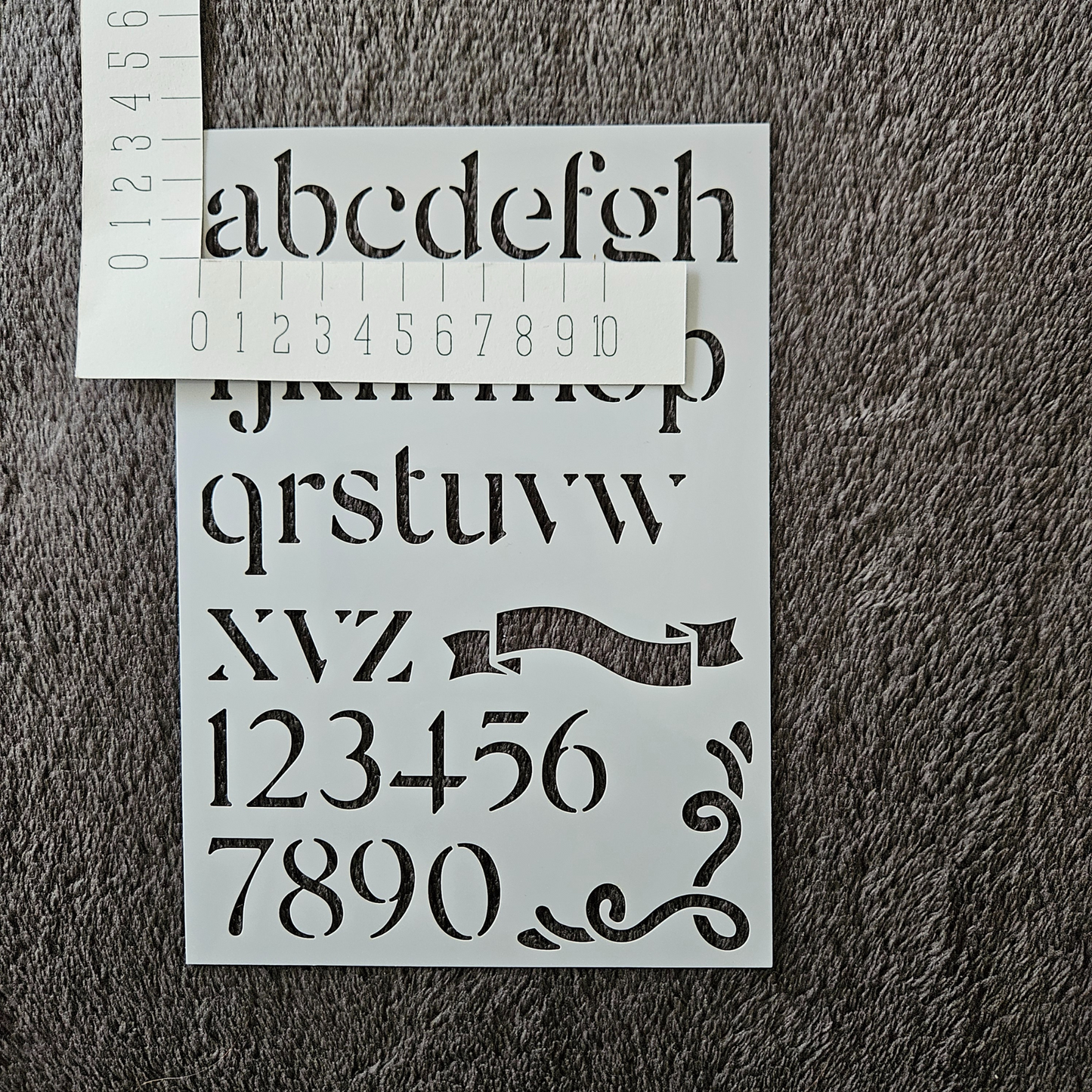 Hobby stencil - Alfabet kleine letters en cijfers - A5