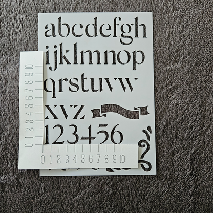 Hobby stencil - Alfabet kleine letters en cijfers - A5