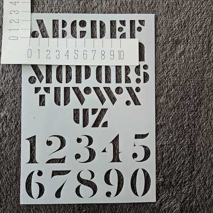 Hobby stencil - Alfabet en cijfers - A5