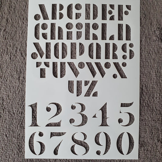 Hobby stencil Alfabet en cijfers - A5
