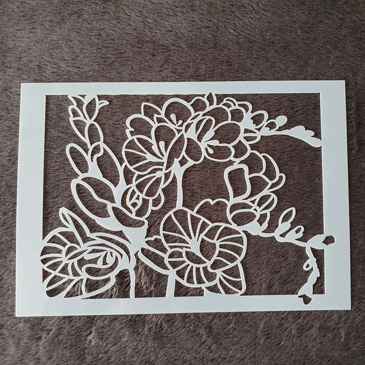 Hobby stencil Bloemen 1 - A5