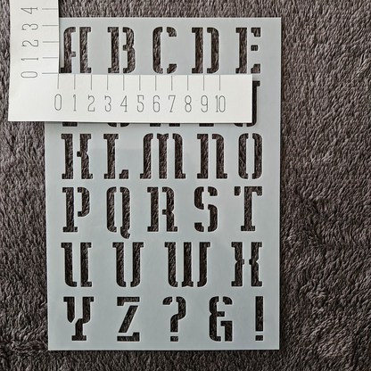 Hobby stencil - Alfabet hoofdletter met tekens - A5