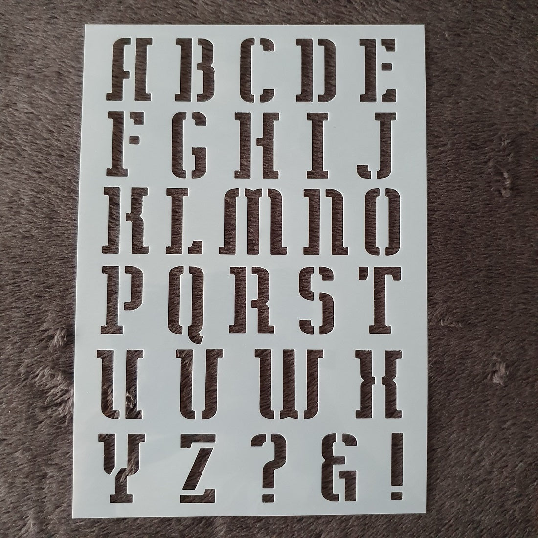 Hobby stencil Alfabet hoofdletter met tekens - A5