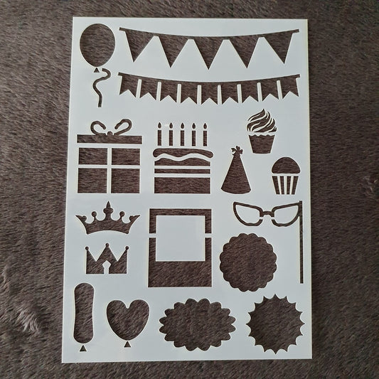 Hobby stencil Verjaardag   - A5