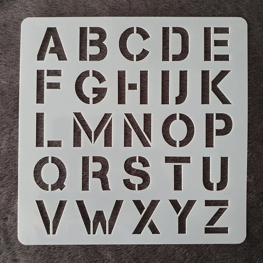 Hobby stencil Alfabet hoofdletters - 20 x 20 cm