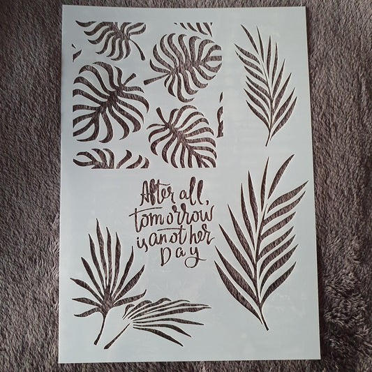 Hobby stencil - Tropische bladeren - A4