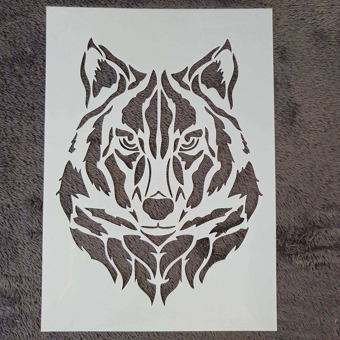 Hobby stencil Wolven kop - A4