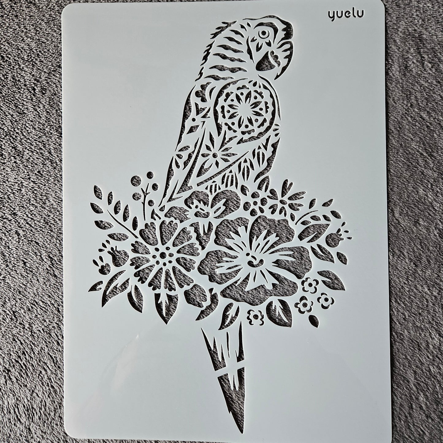 Hobby stencil Papegaai - A4 