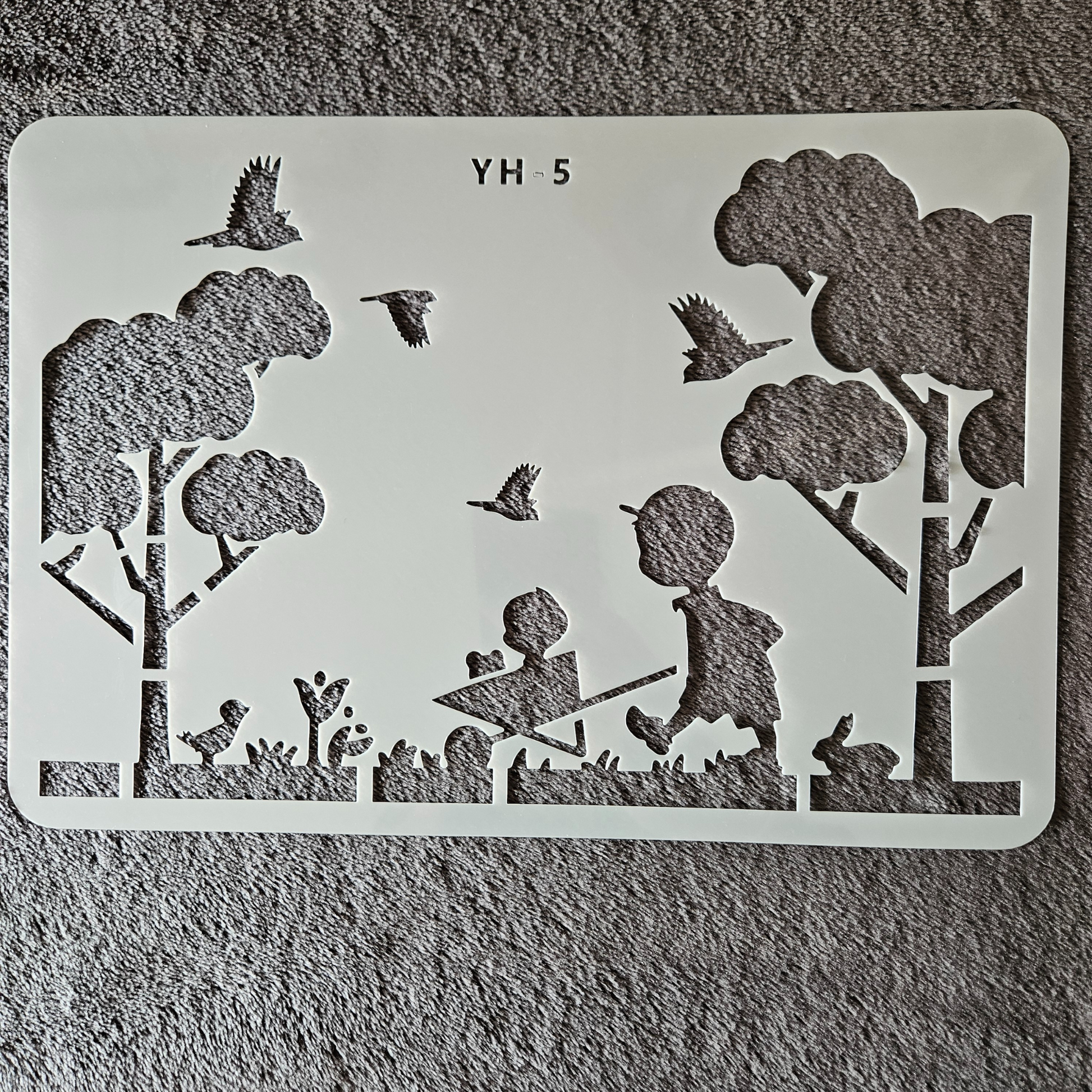 Hobby stencil - Scene Spelende kinderen- A4