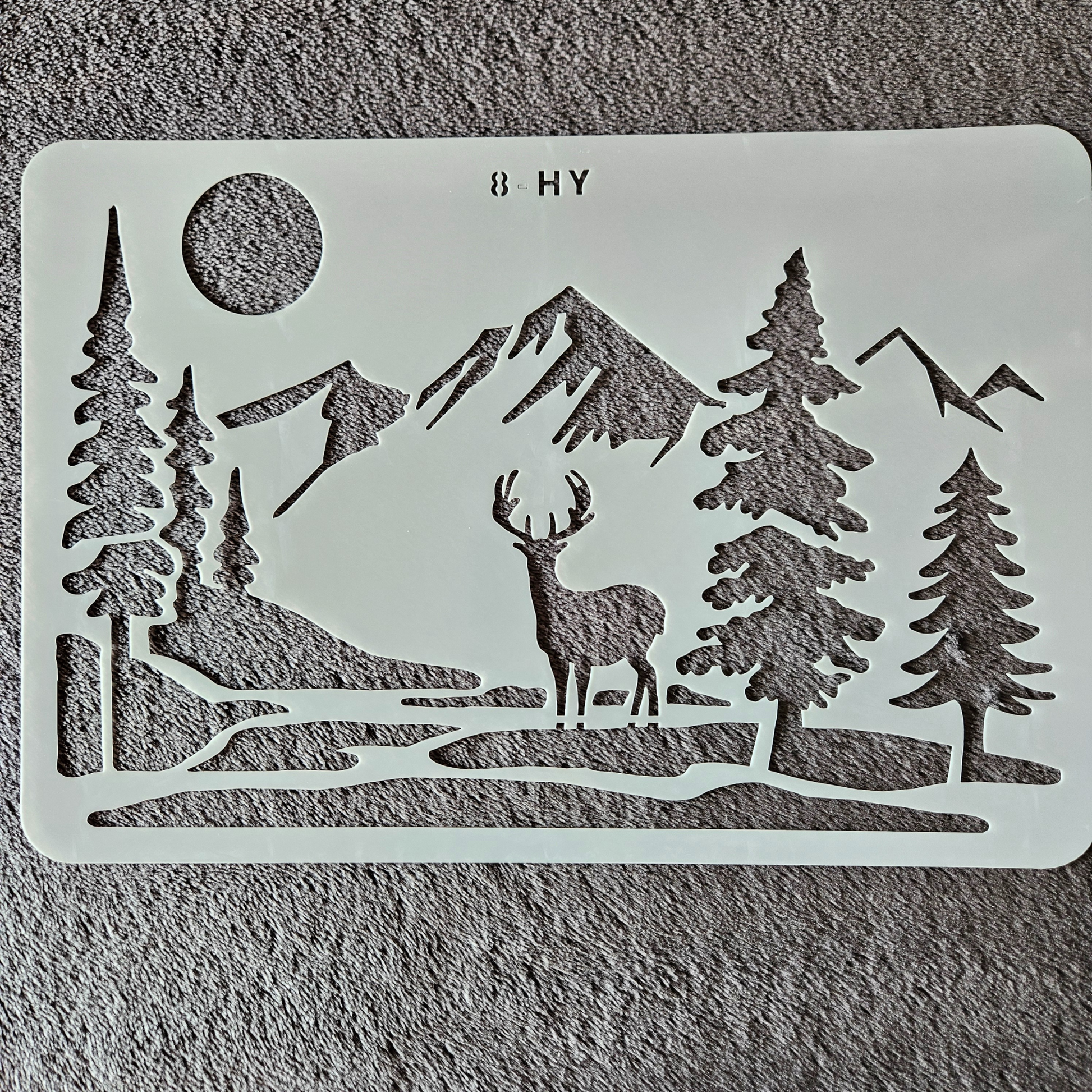 Hobby stencil - Scene Hert in de bossen - A4