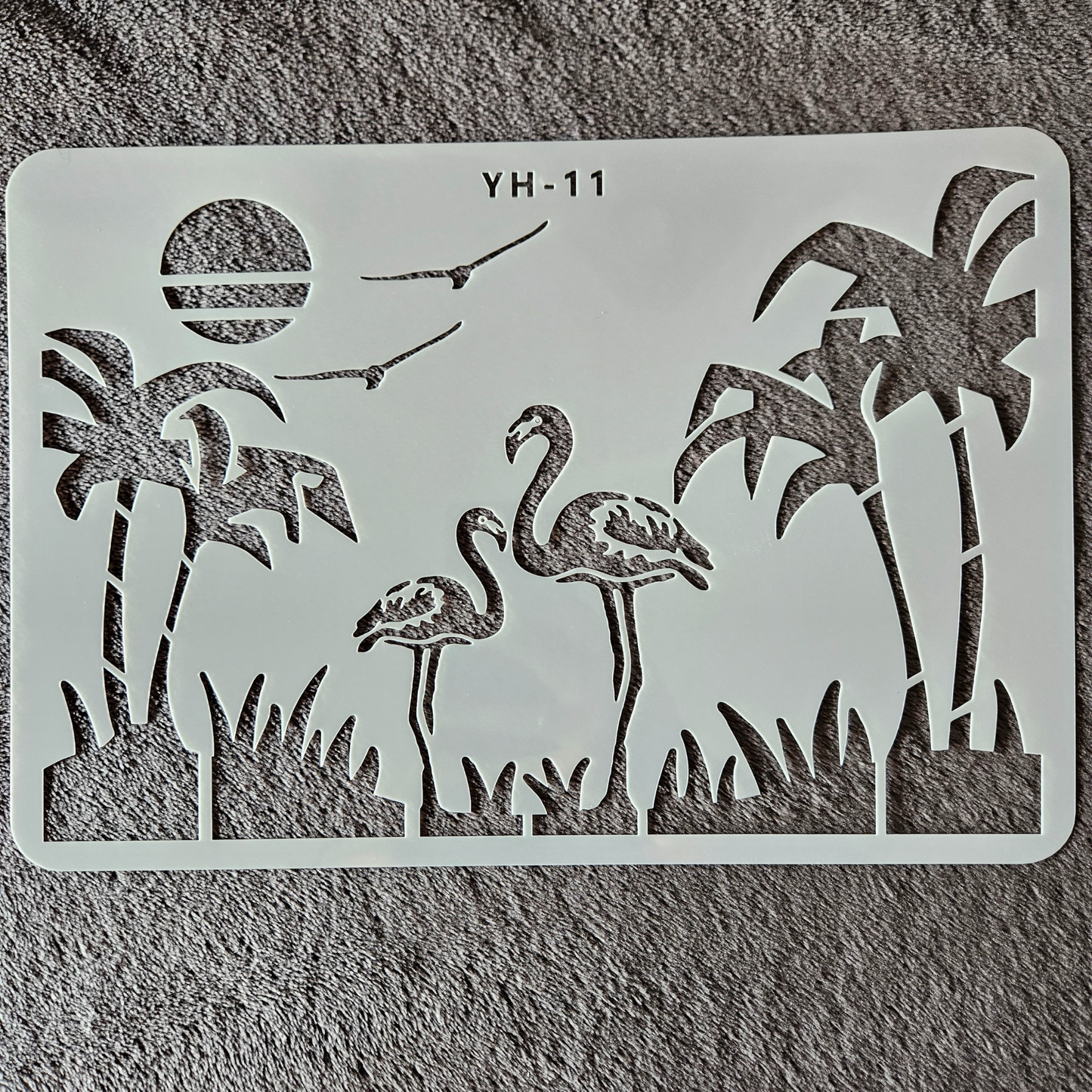 Hobby stencil - Scene Flamingo's - A4