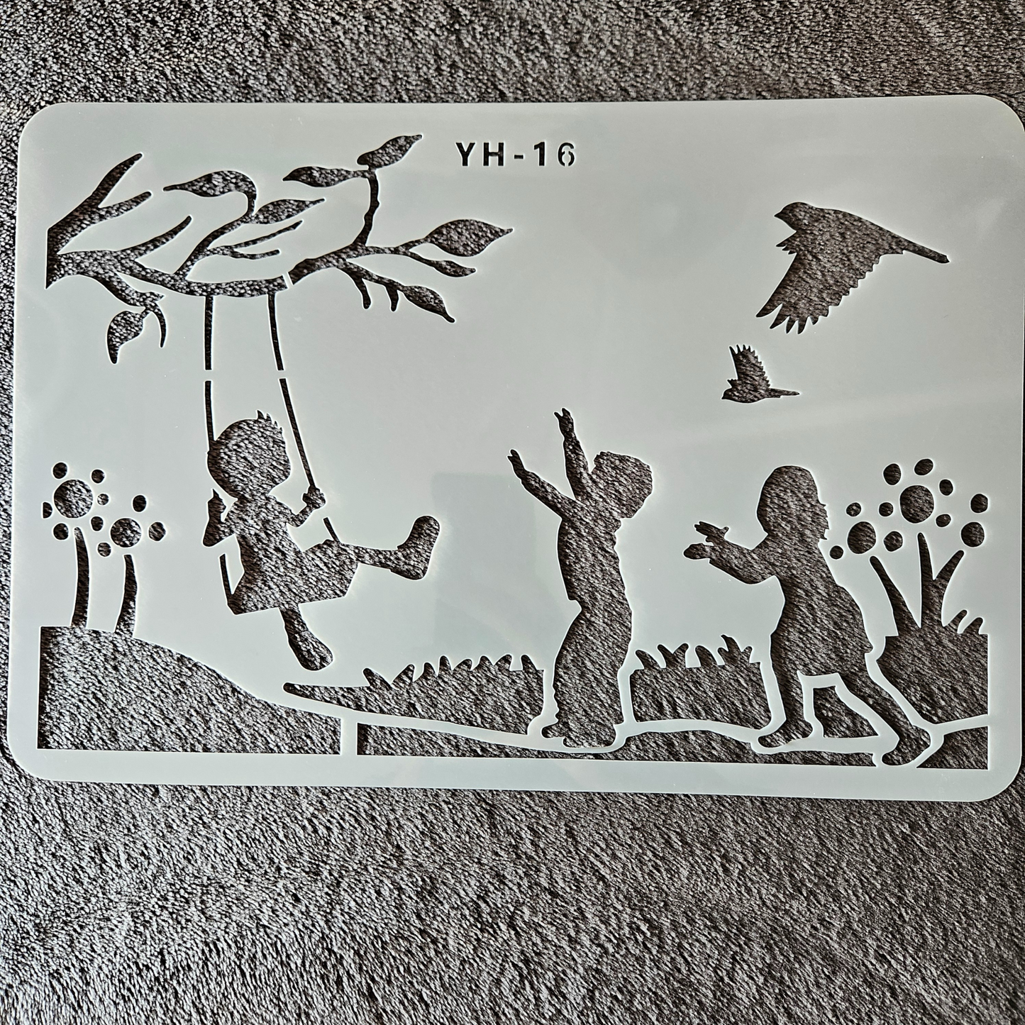 Hobby stencil - Scene Spelende kinderen- A4