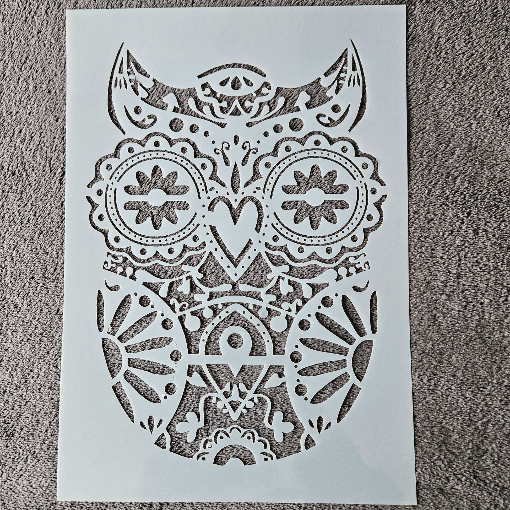 Hobby stencil Uil  - A4