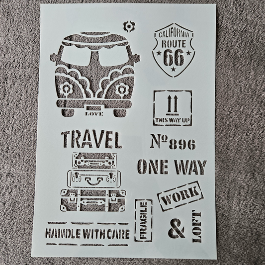 Hobby stencil Travel - A4