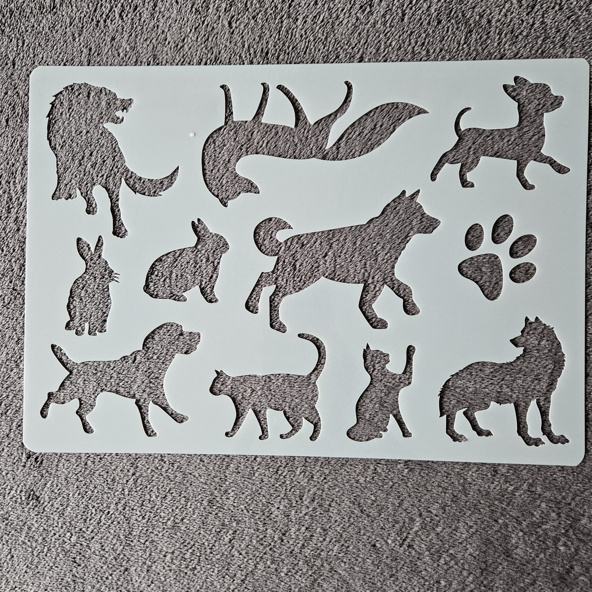 Hobby stencil Honden - A4