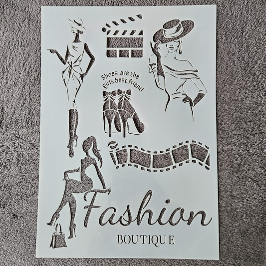 Hobby stencil - Fashion boutique - A4