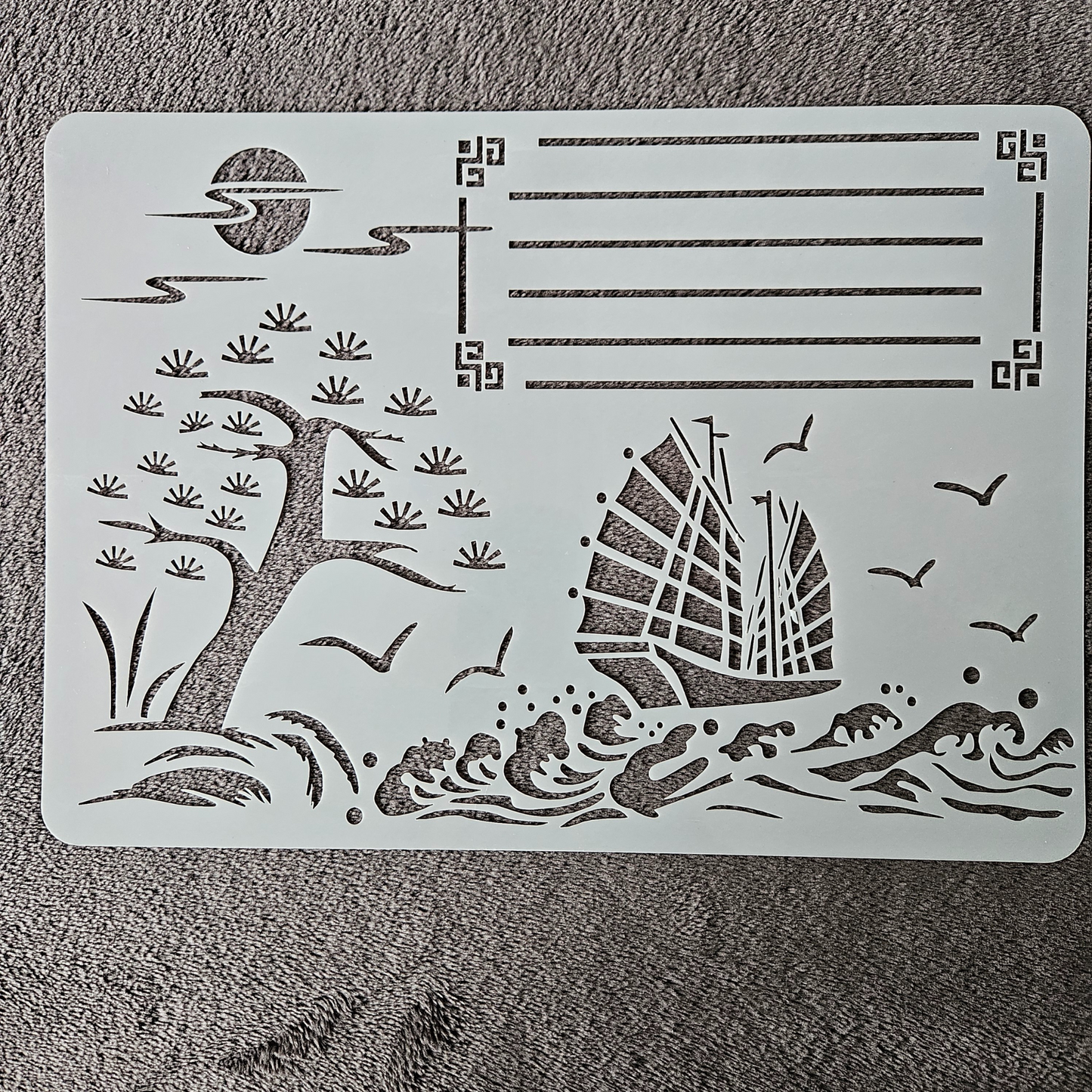 Hobby stencil - Scene Zeilboot - A4