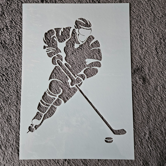 Hobby stencil - Ijshockeyer - A4