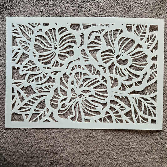 Hobby stencil - Tropische bloemen - A4