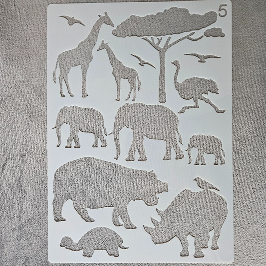 Hobby stencil - Wilde dieren - A4