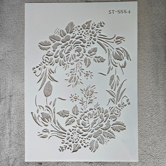 Hobby stencil - Bloemenkrans - A4
