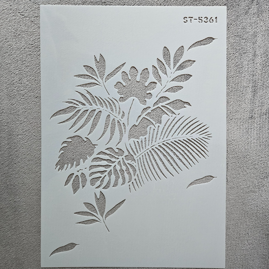 Hobby stencil - Tropische bladeren boeket - A4