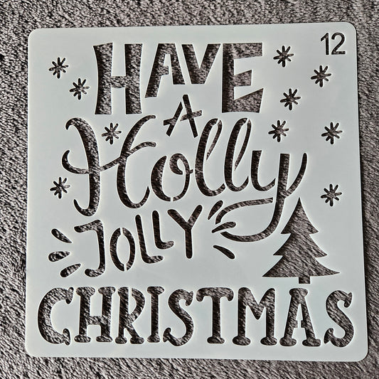 Hobby stencil Kerst - Have a holly jolly christmas