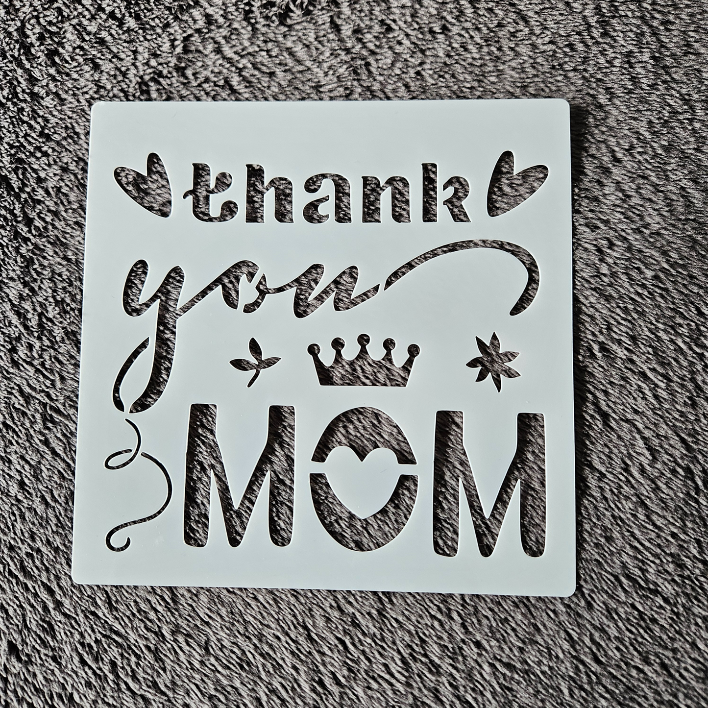 Hobby stencil - Thank you mom - 15 x 15 cm