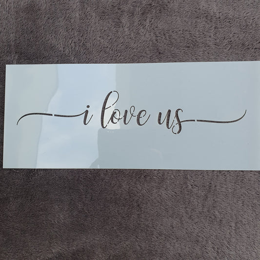 Hobby stencil - I love us - 15 x 36 cm