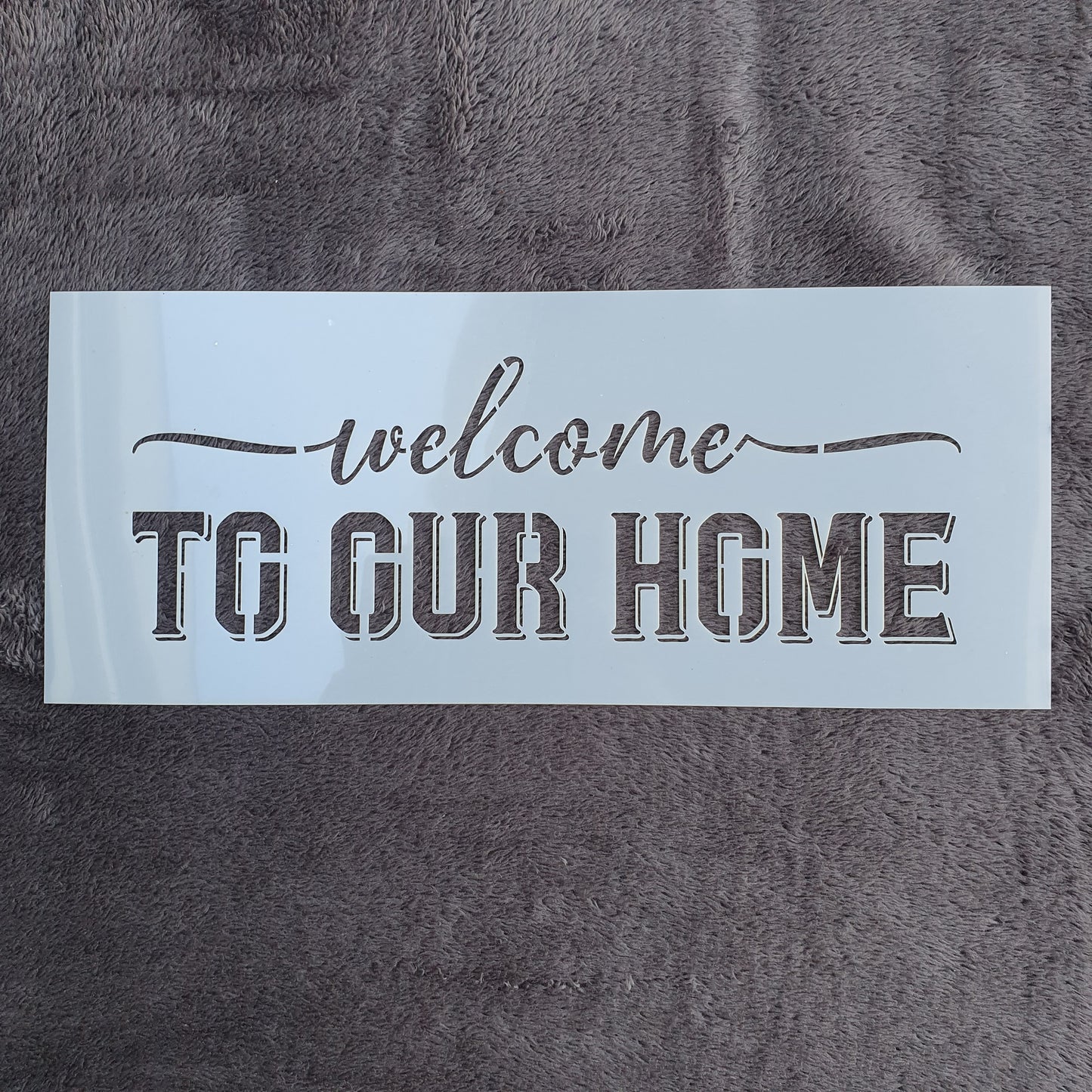 Hobby stencil - Welcome to our home - 15 x 36 cm