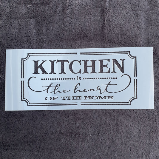 Hobby stencil - Kitchen is the heart of the home - 15 x 36 cm