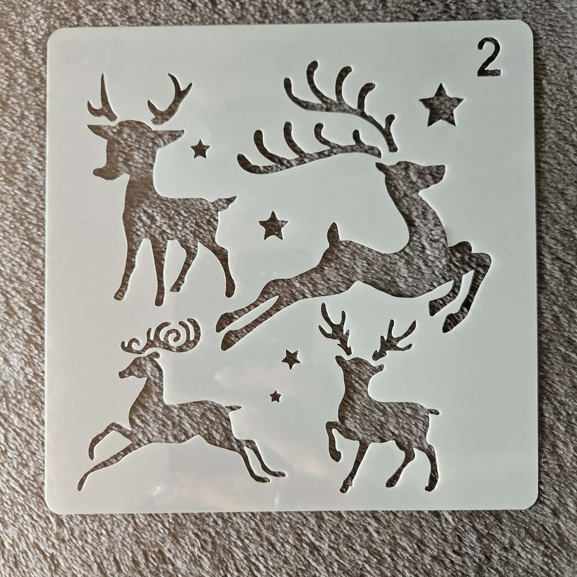 Hobby stencil Kerst -  Rendieren - 13 x 13