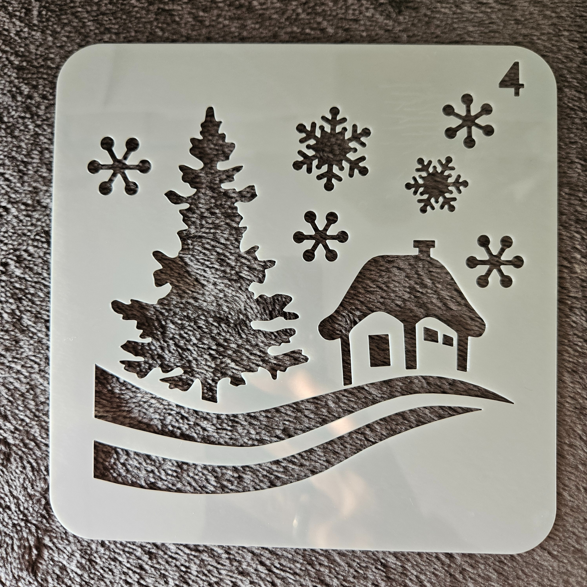 Hobby stencil Kerst -  Kersthuisje - 13 x 13