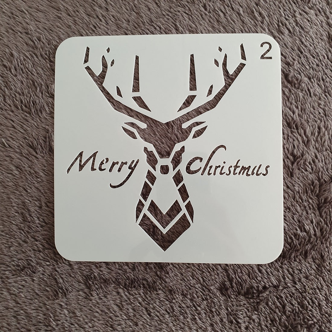 Hobby stencil Kerst - Rendier Merry Christmas