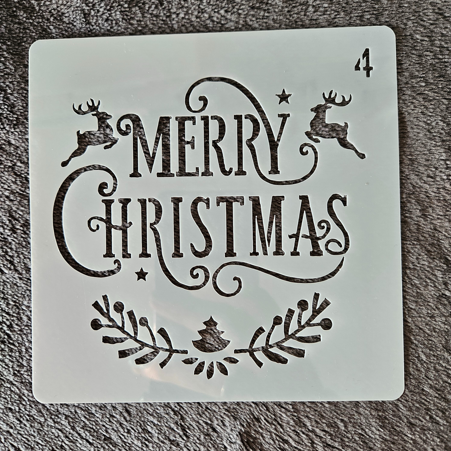 Hobby stencil Kerst -  Merry Christmas- 13 x 13